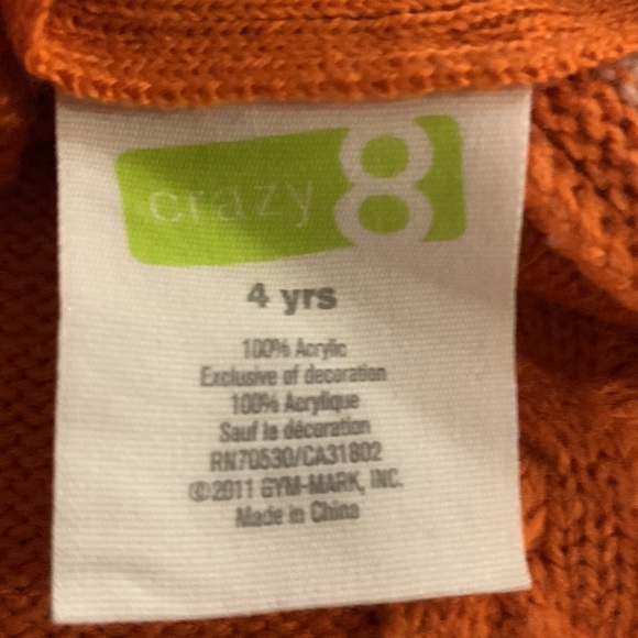 Crazy 8 Pumpkin sweater dress 4yrs - Picture 9 of 9